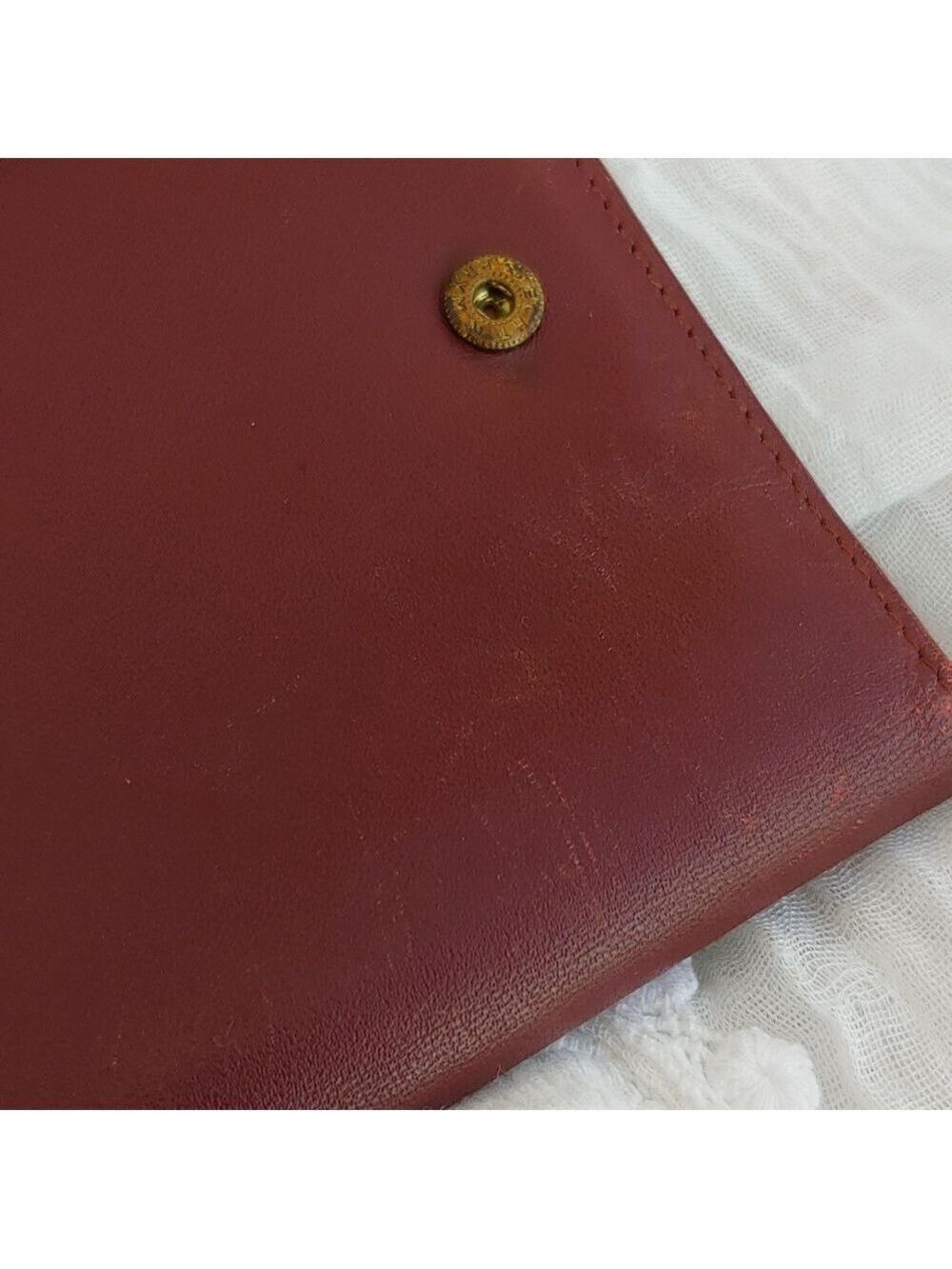 Cartier Kisslock Tri-fold Bordeaux Long Leather Wallet - Picture 12 of 17